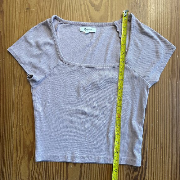 Madwell - Supima® Rib Square-Neck Tee - Warm Thistle - M - Picture 5 of 6